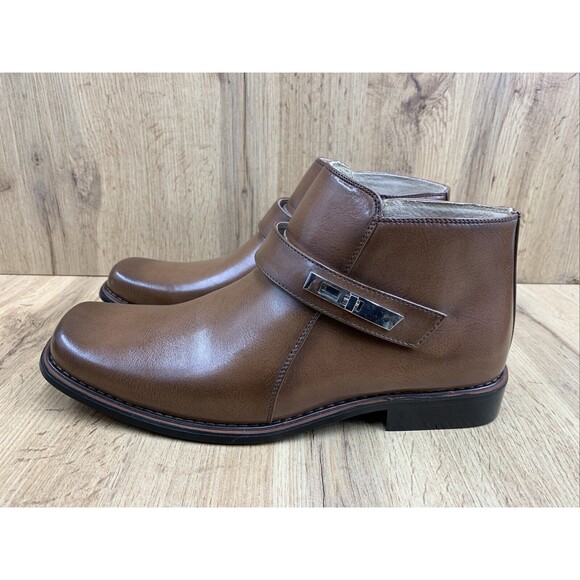 Majestic Collection Leather Zipper Ankle Boots Shoes Mens Size 9.5 Brown 38901 main image 14